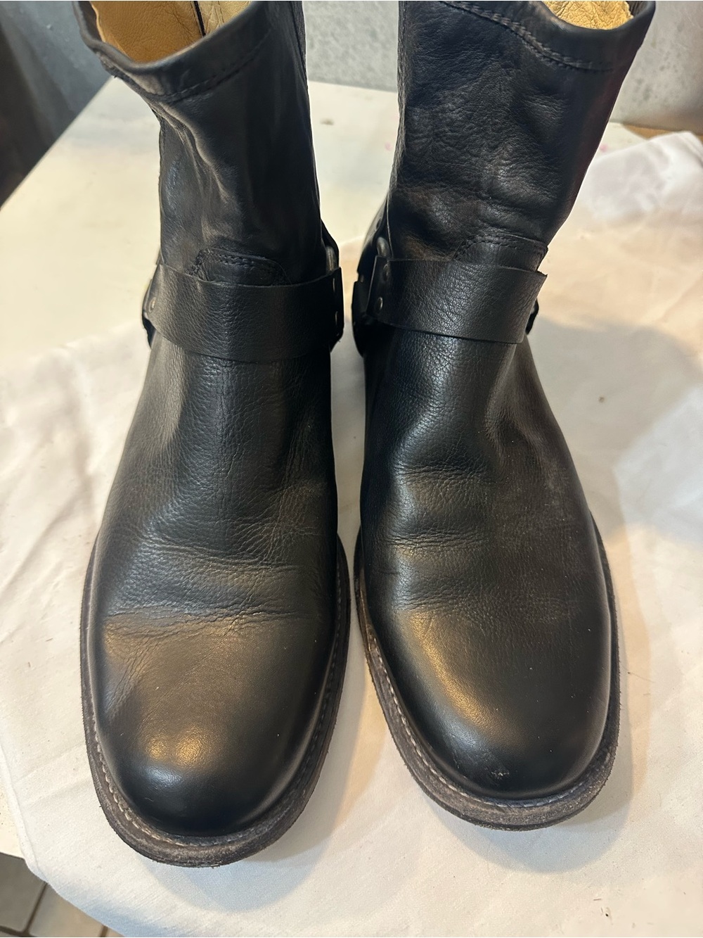 Men's FRYE Black Leather Philip Harness Boots
